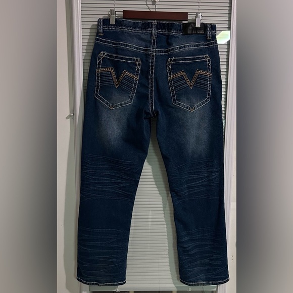 True Luck Mens Size‎ 34 x 30 Bootcut Heavy Stiching Jeans - Picture 4 of 16
